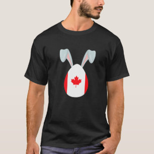 Påskhare Påskägg Canadian Flagga Glad påsk T Shirt