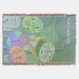 Påskhare Pastel Eggs Throw Blanket Filt