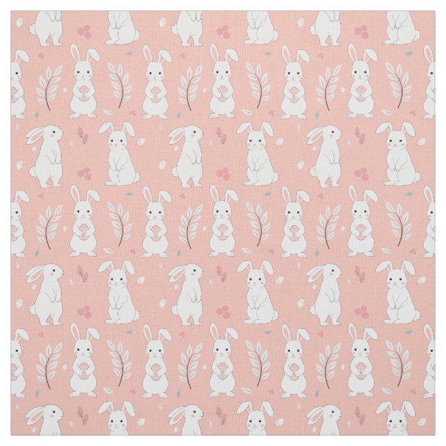Påskhare Pastel Rosa Fabric Tyg (Provkarta)
