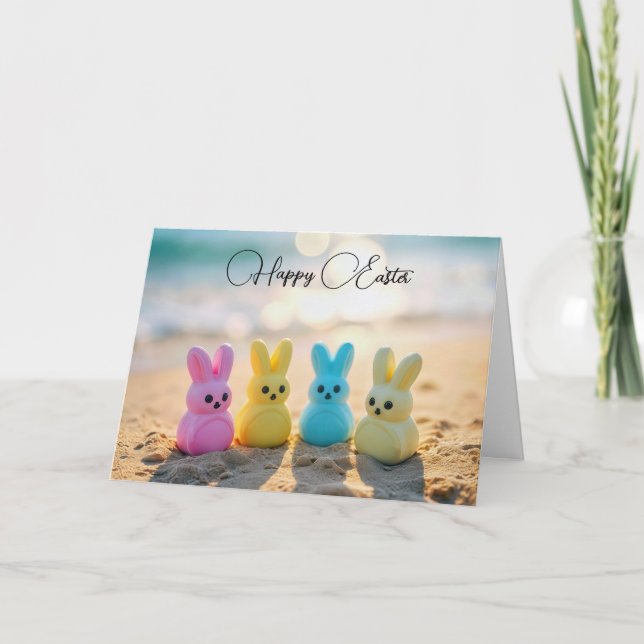 Påskhare Peeps på bålen Helgkort (Framsida)