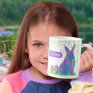 Påskhare Personlig Namn Lila Kaffemugg