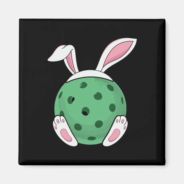 Påskhare Pickleball - Roligt Påsk Pickle Boll R Magnet (Framsidan)