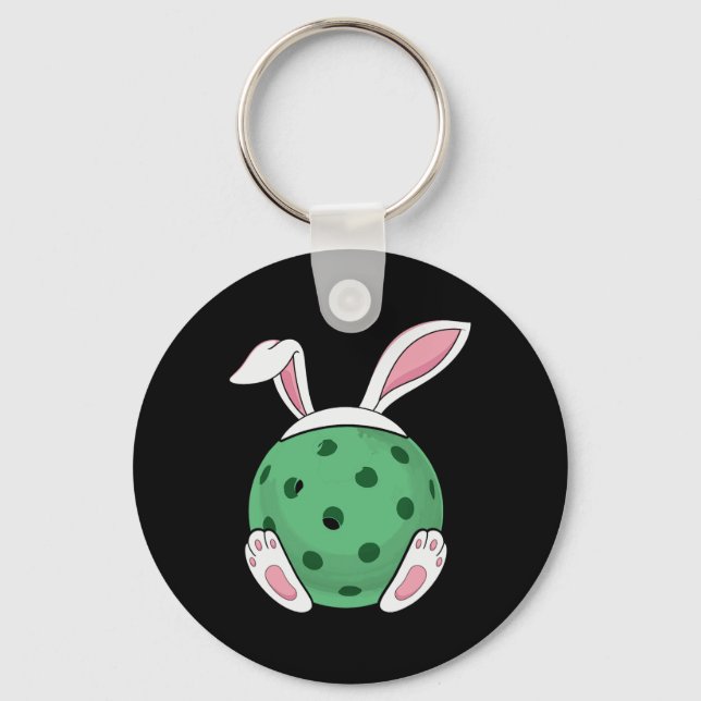 Påskhare Pickleball - Roligt Påsk Pickle Boll R Nyckelring (Framsida)