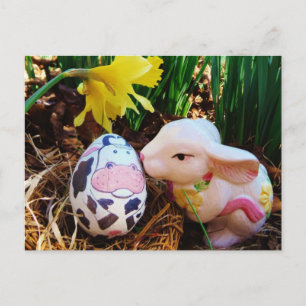 Påskhare-pussel Cow Egg Helgdag vykort