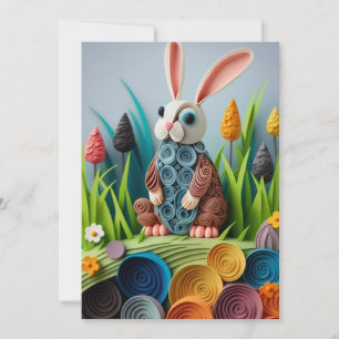 Påskhare Quilling Design Julkort