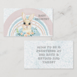 Påskhare Rabbit Blommigt Boy Baby Registry Buss Visitkort