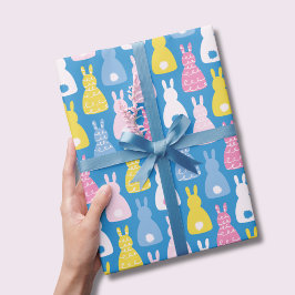 Påskhare Rabbit Blue mönster Presentpapper
