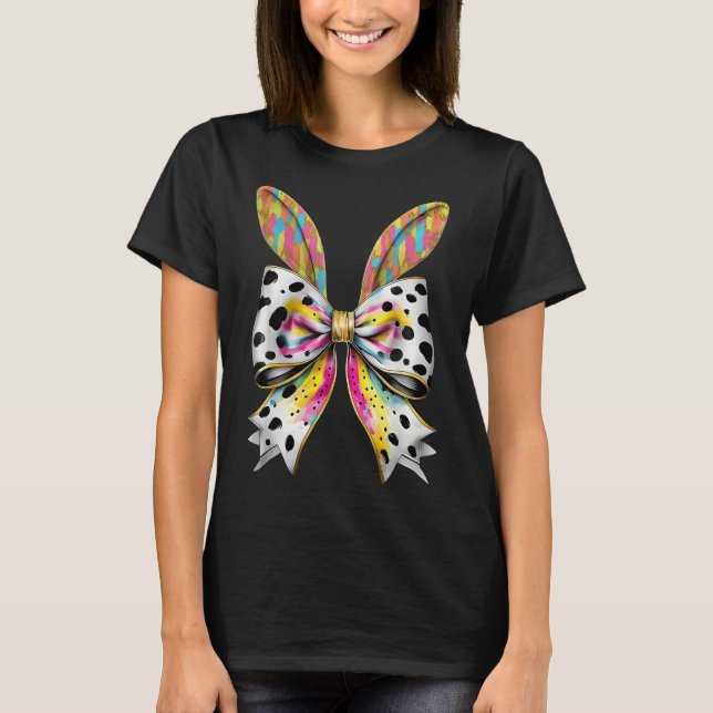 Påskhare Rabbit Coquette Bow Glad påsk Girl T Shirt (Framsida)