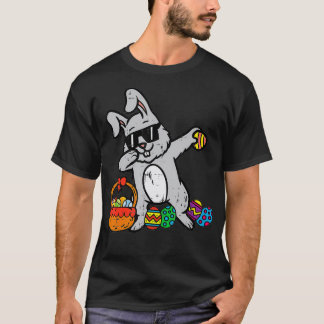 Påskhare Rabbit Dab Eggs Basket Cute Youth Boy T Shirt