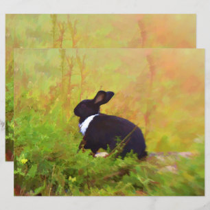 Påskhare Rabbit Grönt Black Woodland Animal