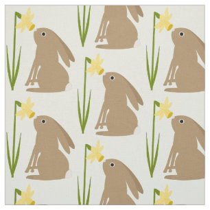 Påskhare Rabbit och Daffodil-blomma Tyg