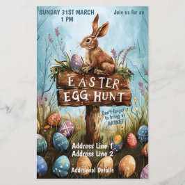Påskhare Rabbit - Påskägg Hunt Flygblad