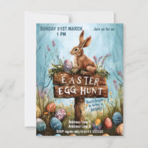 Påskhare Rabbit - Påskägg Hunt-inbjudan