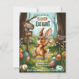 Påskhare Rabbit - Påskägg Hunt-inbjudan Inbjudningar