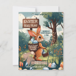 Påskhare Rabbit - Påskägg Hunt-inbjudan Inbjudningar