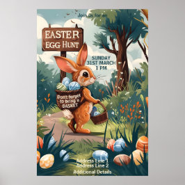 Påskhare Rabbit - Påskägg Hunt Poster