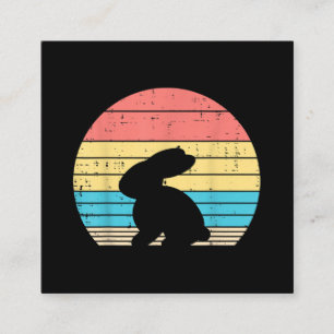 Påskhare Rabbit Silhouette Sunset Retro Fyrkantigt Visitkort