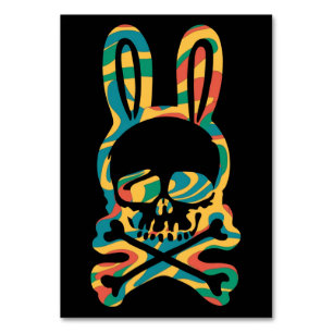 Påskhare Retro Tie Dye Bunny Skull Kor Bone Bordsnummer