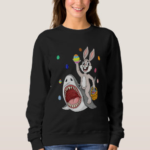 Påskhare Riding Shark Funny Eggs Basket Boys G T Shirt