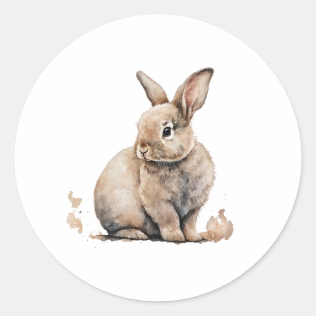 Påskhare Runt Klistermärke (Framsida)