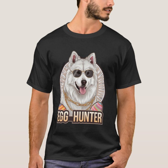 Påskhare Samoyed Egg Hunter Hund älskare T Shirt (Framsida)