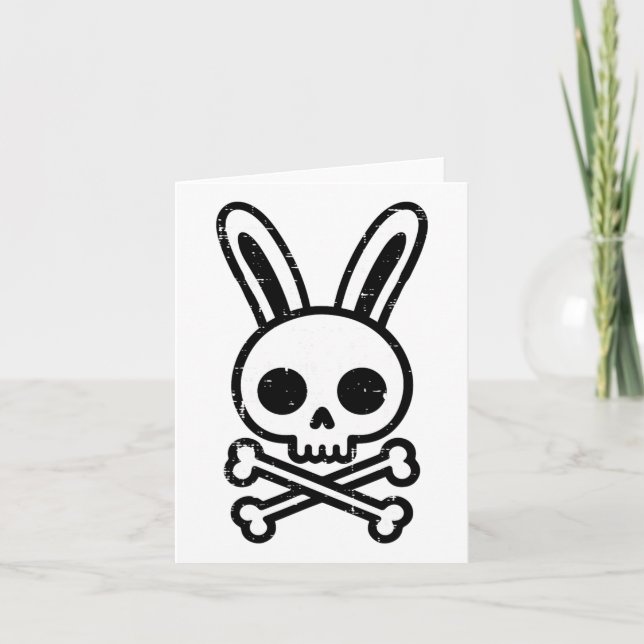 Påskhare Skull Kor Bones Rabbit Goth Manar Boy Kort (Framsida)
