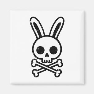 Påskhare Skull Kor Bones Rabbit Goth Manar Boy Magnet