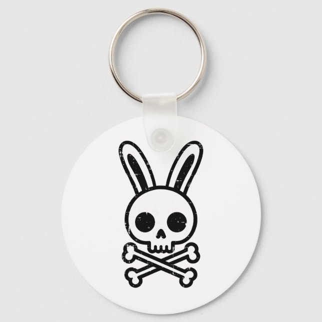 Påskhare Skull Kor Bones Rabbit Goth Manar Boy Nyckelring (Framsida)