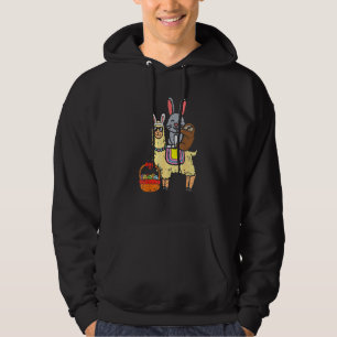 Påskhare Sloth on Llama Eggs Cute Alpaca Boys Hoodie