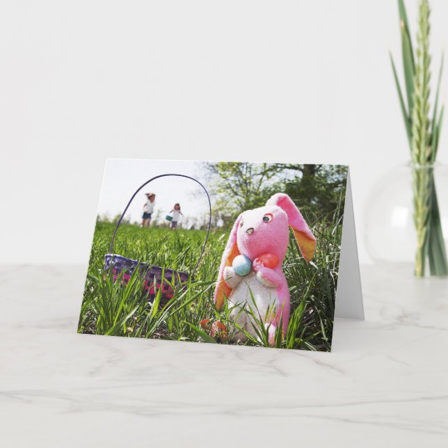 Påskhare som barn i Påsk kort fått (Framsida)