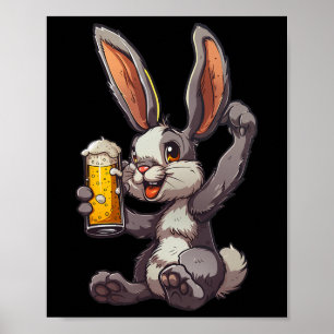 Påskhare som drar ett Kall under För manar dag Poster