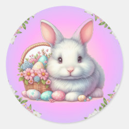 Påskhare Söt Pastel Runt Klistermärke