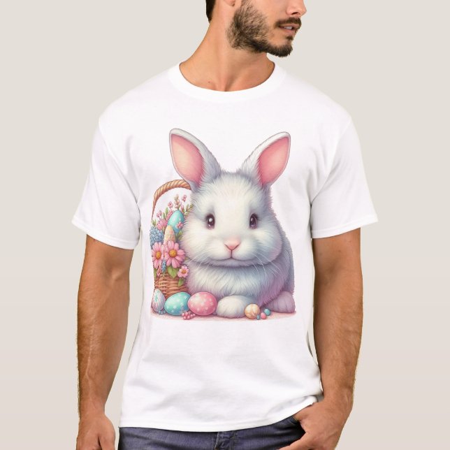 Påskhare Söt Pastel T Shirt (Framsida)
