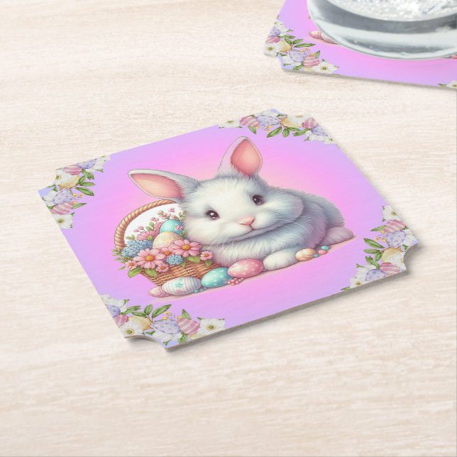 Påskhare Söt Pastel Underlägg Papper (Vinklad)