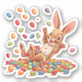 Påskhare spelar i Jelly Beans Klistermärken