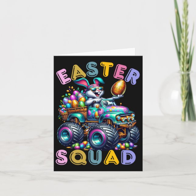 Påskhare Squad Humor Egg Hunting Day Kort (Framsida)
