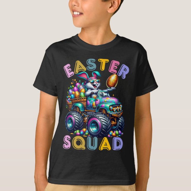 Påskhare Squad Humor Egg Hunting Day T Shirt (Framsida)