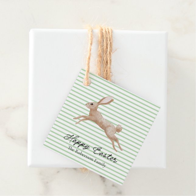 Påskhare stripe gåvor etiketter (På plats)