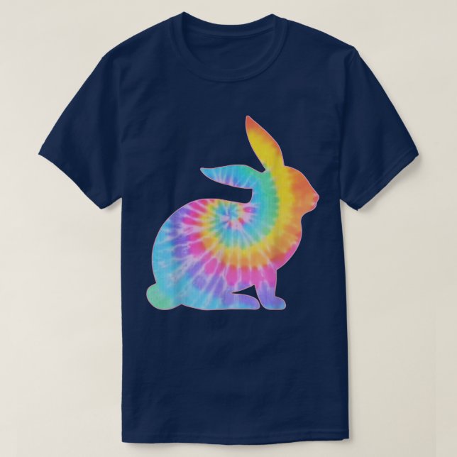 Påskhare Tie Dye Retro Egg Hunt T Shirt (Design framsida)
