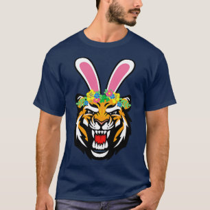 Påskhare tiger med blommor t shirt