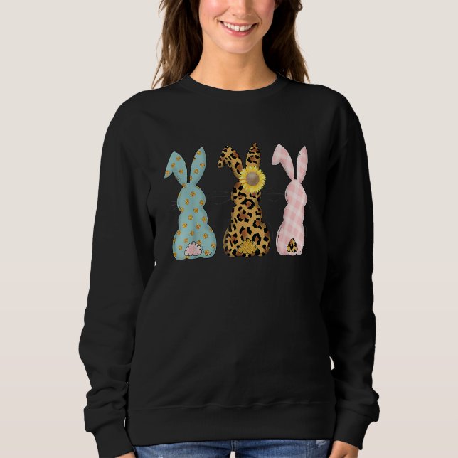 Påskhare Trio Rabbit Leopard Matching Cute T Shirt (Framsida)