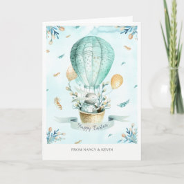 Påskhare & Vår blommor Glad påsk-kort Helgkort