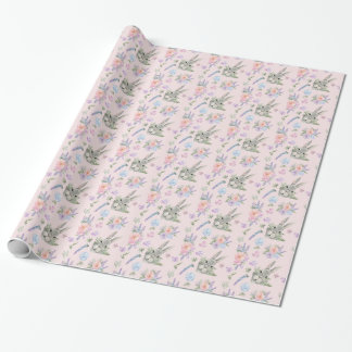 Påskhare Vår Pastel Flower Rosa Presentpapper
