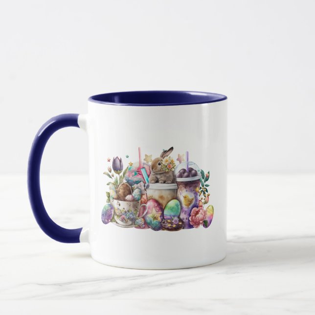 Påskhare Vattenfärgskaffedrycker Mugg (Vänster)