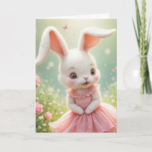Påskhare Visa en Rosa Kort