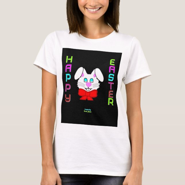 Påskhare Vit Baskisk T-skikt för kvinnor T Shirt (Framsida)