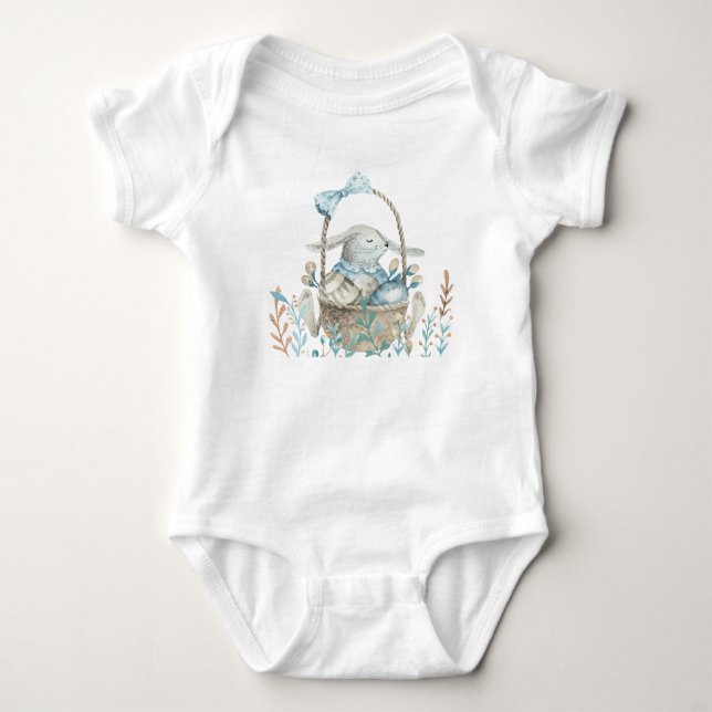 Påskharen, Ägg och Korg T Shirt (Framsida)