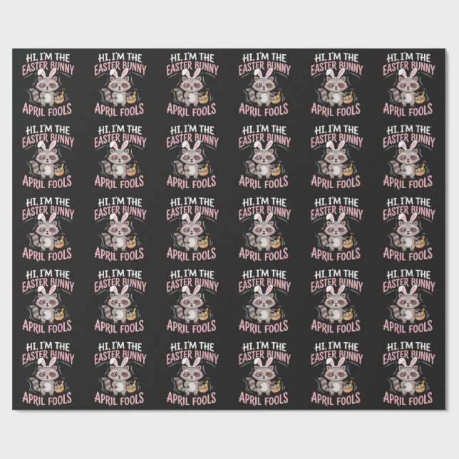 Påskharen aprilskämt presentpapper (Platt)