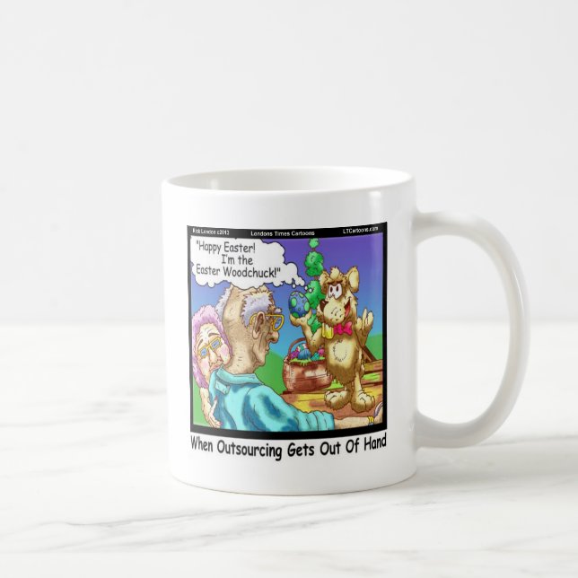 Påskharen Är En Funny Trädhare Kaffemugg (Höger)