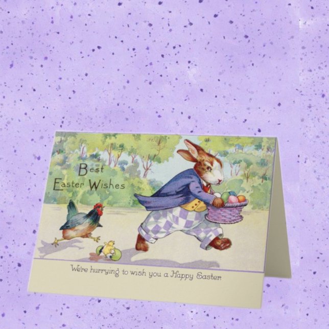 Påskharen är glad  kort (Skapare uppladdad)